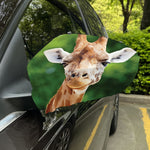Smiley Face Giraffe Print Car Side Mirror Covers