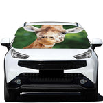 Smiley Face Giraffe Print Car Windshield Snow Cover