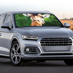 Smiley Face Giraffe Print Car Windshield Sun Shade