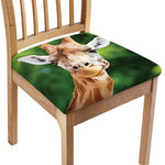 Smiley Face Giraffe Print Chair Cushion Cover