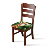 Smiley Face Giraffe Print Chair Cushion Cover