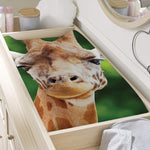 Smiley Face Giraffe Print Changing Pad Cover