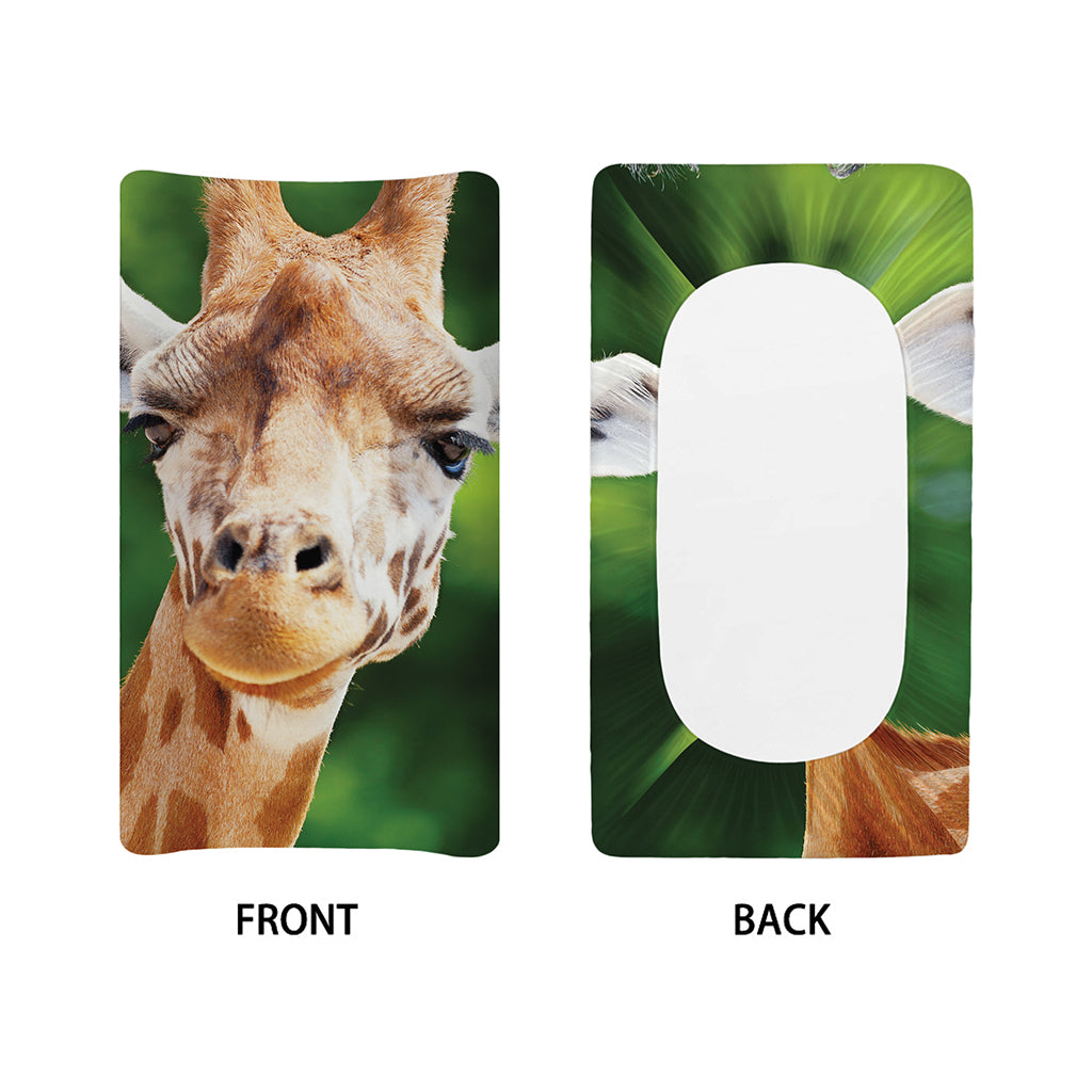Smiley Face Giraffe Print Changing Pad Cover