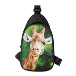 Smiley Face Giraffe Print Chest Bag