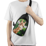 Smiley Face Giraffe Print Chest Bag