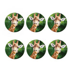 Smiley Face Giraffe Print Coaster Set