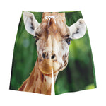 Smiley Face Giraffe Print Cotton Shorts