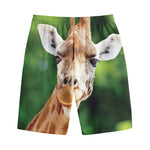 Smiley Face Giraffe Print Cotton Shorts