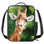 Smiley Face Giraffe Print Crossbody Lunch Bag