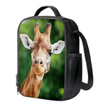 Smiley Face Giraffe Print Crossbody Lunch Bag