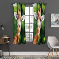Smiley Face Giraffe Print Grommet Curtain Panels