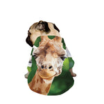 Smiley Face Giraffe Print Dog Zip Up Jacket