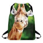 Smiley Face Giraffe Print Drawstring Backpack