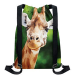 Smiley Face Giraffe Print Drawstring Backpack