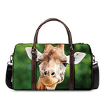 Smiley Face Giraffe Print Duffle Bag