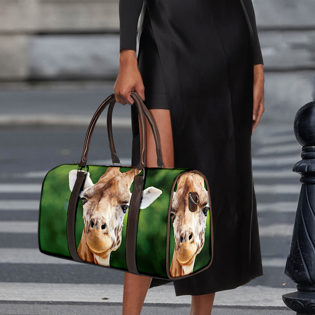 Smiley Face Giraffe Print Duffle Bag