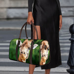 Smiley Face Giraffe Print Duffle Bag