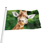 Smiley Face Giraffe Print Flag