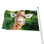 Smiley Face Giraffe Print Flag