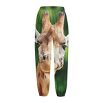 Smiley Face Giraffe Print Fleece Lined Knit Pants