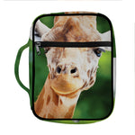 Smiley Face Giraffe Print Front Pocket Bible Bag