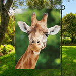 Smiley Face Giraffe Print Garden Flag