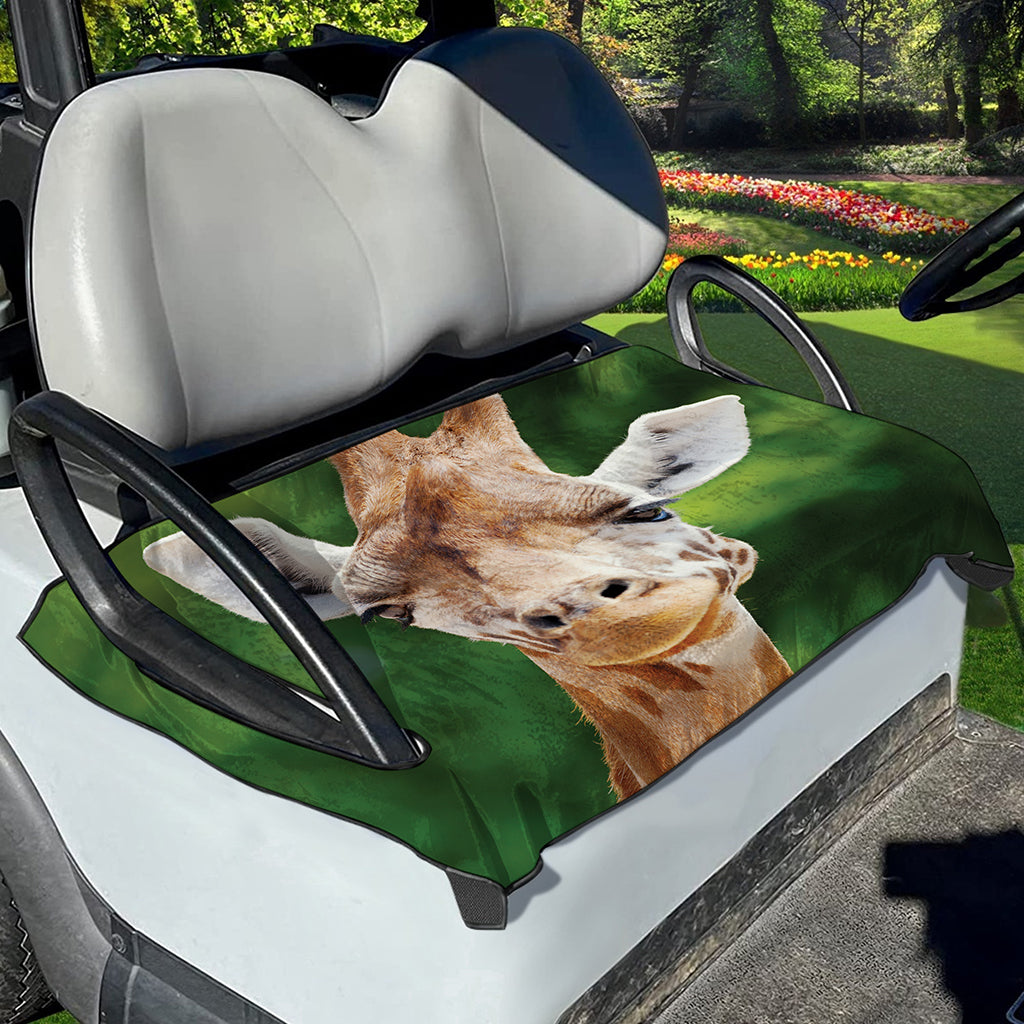 Smiley Face Giraffe Print Golf Cart Seat Cover