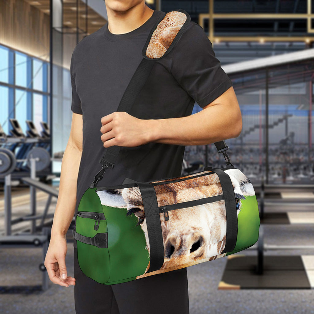 Smiley Face Giraffe Print Gym Bag