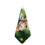 Smiley Face Giraffe Print Hand Towel