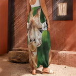 Smiley Face Giraffe Print Harem Pants