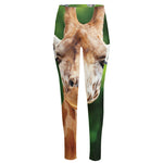 Smiley Face Giraffe Print High-Waisted Pocket Leggings
