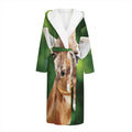 Smiley Face Giraffe Print Hooded Bathrobe
