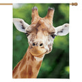 Smiley Face Giraffe Print House Flag