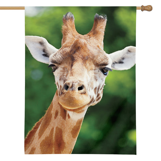Smiley Face Giraffe Print House Flag