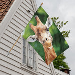 Smiley Face Giraffe Print House Flag