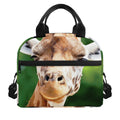 Smiley Face Giraffe Print Insulated Lunch Bag