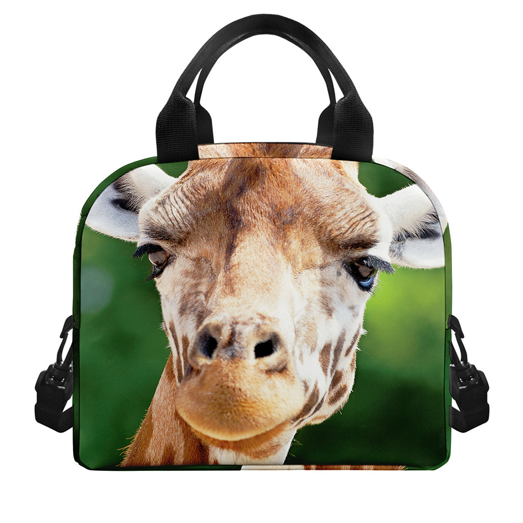 Smiley Face Giraffe Print Insulated Lunch Bag