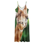 Smiley Face Giraffe Print Jersey Midi Cami Dress