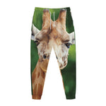 Smiley Face Giraffe Print Jogger Pants