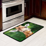 Smiley Face Giraffe Print Kitchen Mat