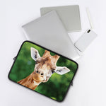 Smiley Face Giraffe Print Laptop Sleeve