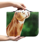 Smiley Face Giraffe Print Leather Bible Cover