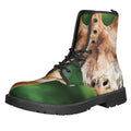 Smiley Face Giraffe Print Lace-Up Boots