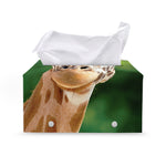 Smiley Face Giraffe Print Leather Tissue Box Cover