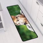 Smiley Face Giraffe Print Long Kitchen Mat