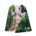 Smiley Face Giraffe Print Long Sleeve Short Coat