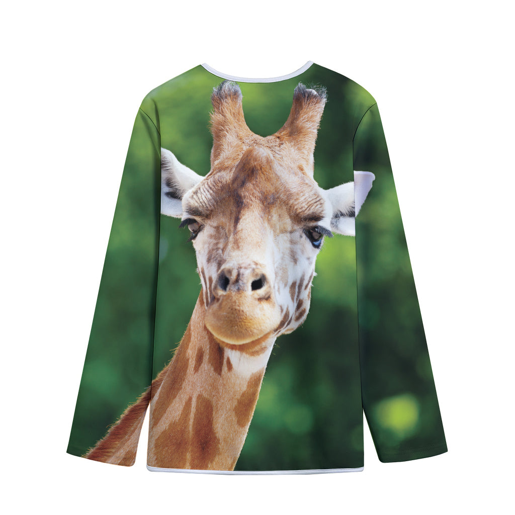 Smiley Face Giraffe Print Long Sleeve Short Coat