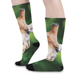 Smiley Face Giraffe Print Long Socks