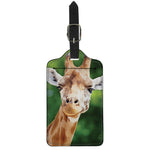 Smiley Face Giraffe Print Luggage Tag