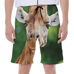 Smiley Face Giraffe Print Men's Beach Shorts